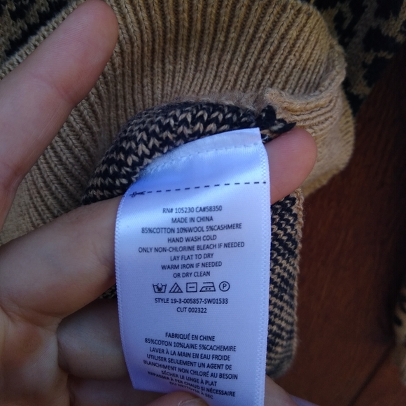 Current/Elliot Duvall Leopard Print Camel Black Wool Cashmere Cotton Sweater 2 - Picture 11 of 16